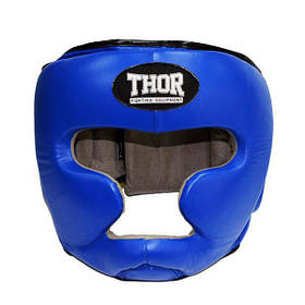 Шлем для боксу THOR 705 L /Кож / синій