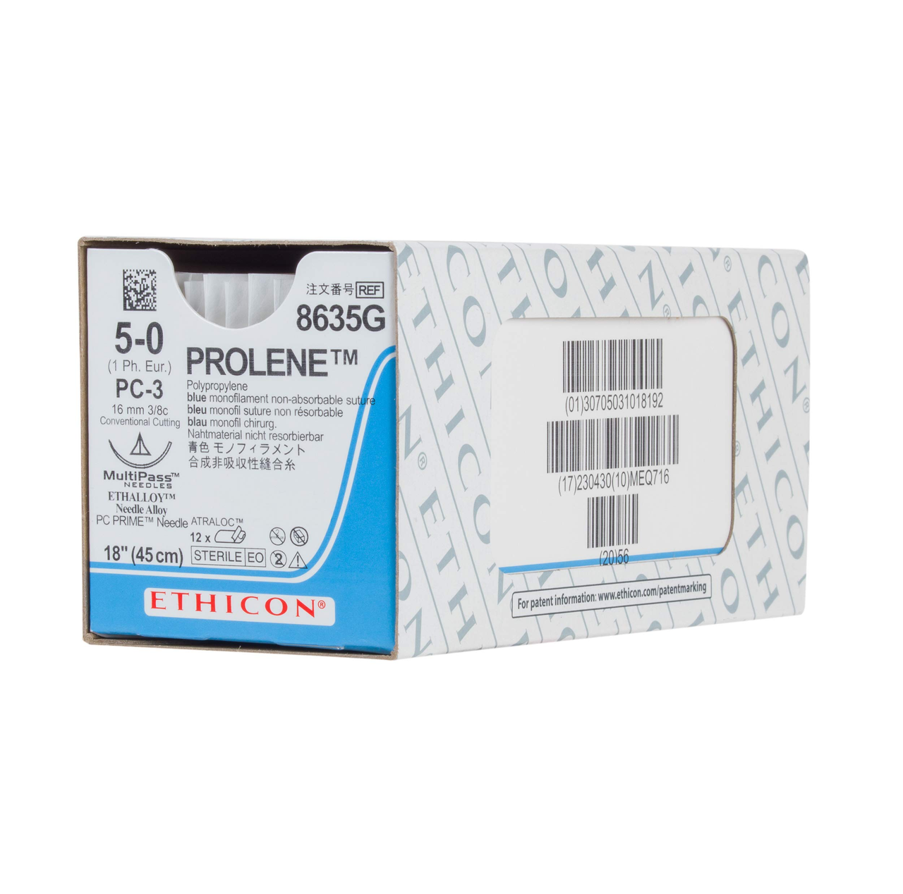 Хірургічна нитка Ethicon Пролен (Prolene) 5/0, довжина 45 см, реж. голка 16 мм, 8635G (W527), фото 1