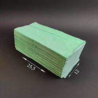 Рушники паперові одношарові зелені макулатурні