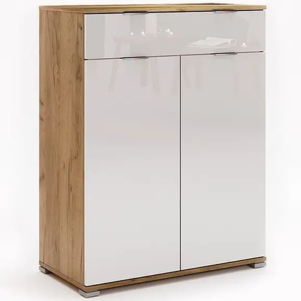 Комод в передпокій "Асті" білий глянець  2 двері 1 ящик TM Міро-Марк, фото 1