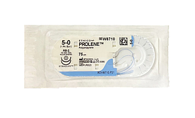 Хірургічна нитка Ethicon Пролен (Prolene) 5/0, довжина 75 см, 2 кільк. голки 13 мм, W8710