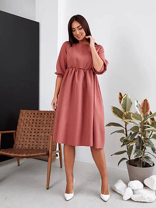 Легке монохромне жіноче плаття, тканина "Кстюмна+Стрейч" 56, 58, 60, 62 розмір 56, фото 2