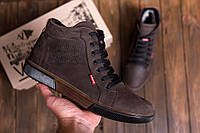 Мужские коричневые ботинки Levis Chocolate Classic, мужские классические ботинки, мужские кожаные ботинки
