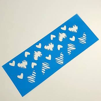 Бордюрний трафарет Сердечка 9.5х26 см