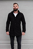 Чоловіче стильне пальто чорне Premium/Туреччина. Розміри в наявності