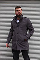 Мужское стильное пальто серое Premium / Турция Размеры в наличии