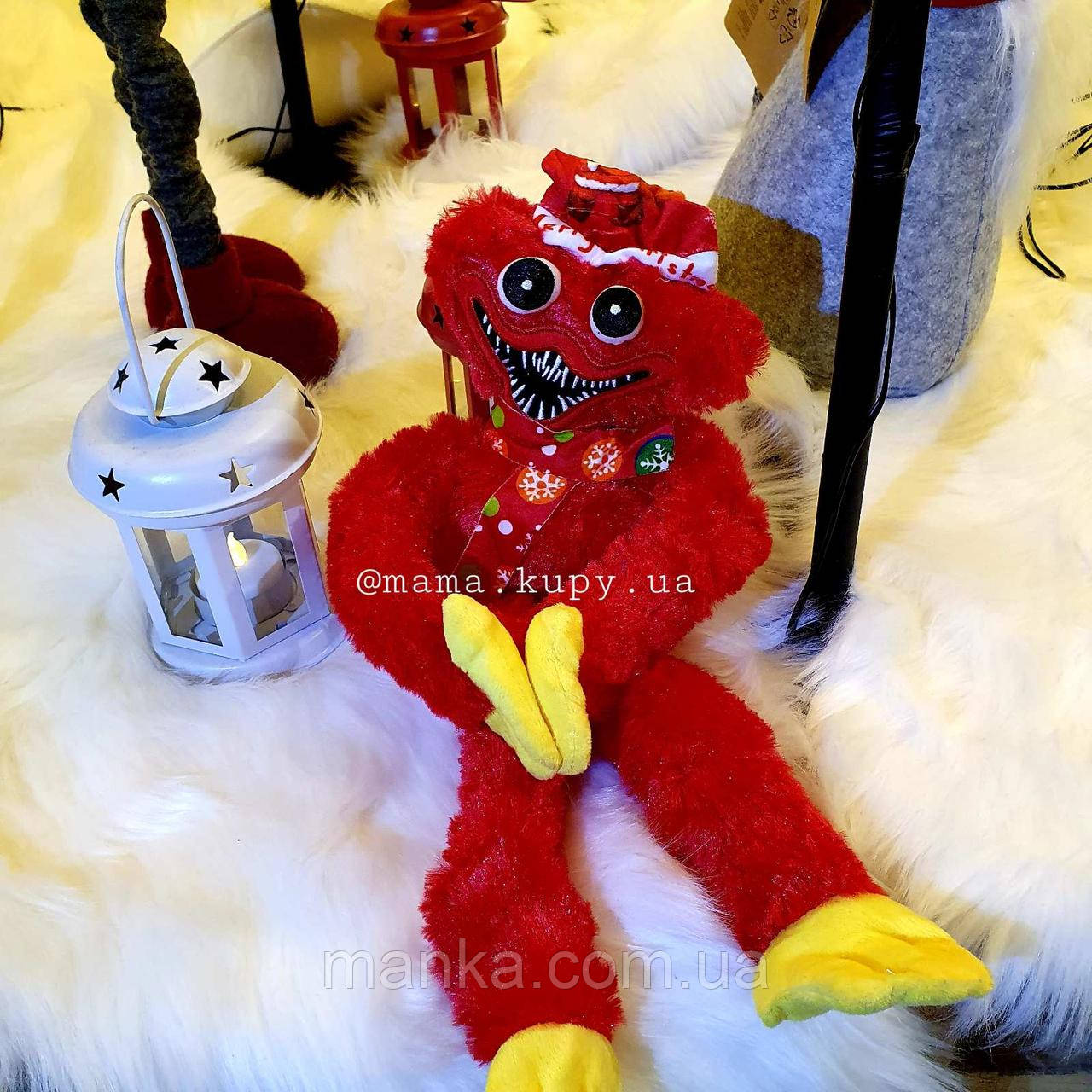 Новорічна серія М'яка іграшка Хагі Вагі Poppy Playtime 32 см Червоний, фото 1