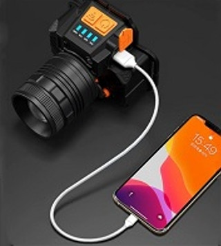 Ліхтар налобний Y10-T6 zoom + датчик руху + microUSB + PowerBank, фото 1