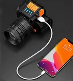 Ліхтар налобний Y10-T6 zoom + датчик руху + microUSB + PowerBank