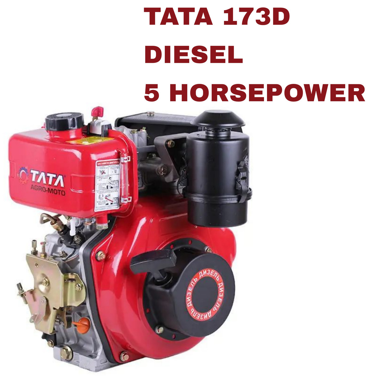 Двигатель Tata 173D дизельный для мотоблока с выходом вала под шпонку ...