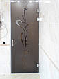 Двері для душу з матового скла з малюнком та матовані, фото 4