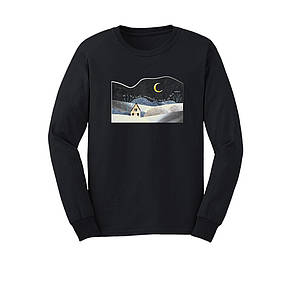 Світшот з принтом "It`s the most wonderful time..." засніжений пейзаж, ПРЕМІУМ