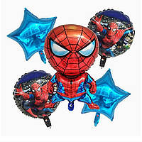 Фольгированные шары Человек паук Спайдермен набор надувных шаров 5 шт