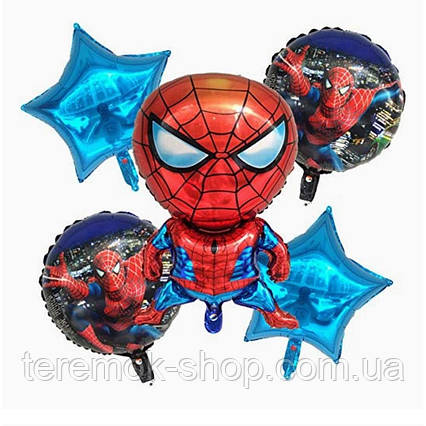 Фольговані кулі Людина павук спайдермен набір надувних куль 5 шт