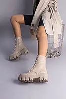 Женские зимние ботинки ShoesBand Бежевые натуральные кожаные внутри полушерсть 36 (23,5 см) (S67141-2з)