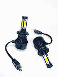 Автомобільні LED лампи H7 яскраві 10000 Lm S3 на 4 сторони Headlight 6500 K дальнє ближнє світло. Комплект 2шт., фото 3