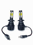 Автомобільні LED лампи H7 яскраві 10000 Lm S3 на 4 сторони Headlight 6500 K дальнє ближнє світло. Комплект 2шт., фото 4