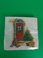 Новорічна серветка (ЗЗХЗЗ, 16 шт.) La Fleur "Прозденний поріг" (1 пачка)