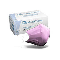 Маска медицинская трехслойная Medicom SAFE+MASK Economy, розовая, 50 шт