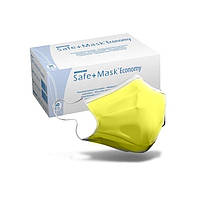 Маска медицинская трехслойная SAFE+MASK Economy Medicom, желтая, 50 шт