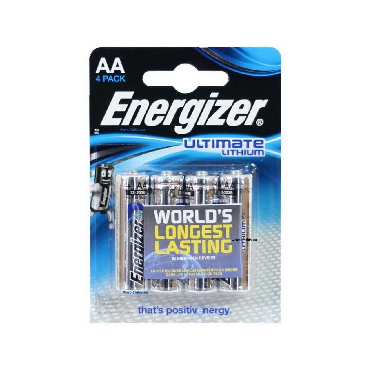 Купить Батарейки Energizer Ultimate Lithium AA 4 шт (1,5V), Срібний, AA ...