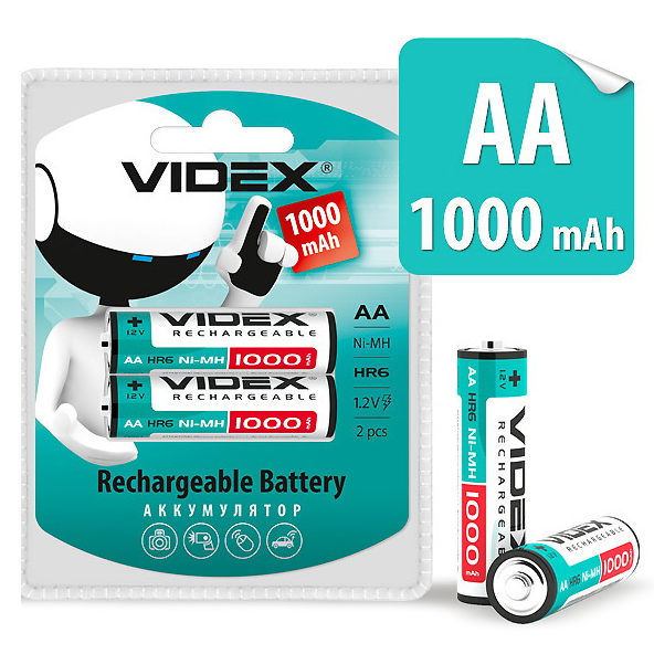 Аккумулятор VIDEX HR6/AA 1000MAH Цена за 2шт