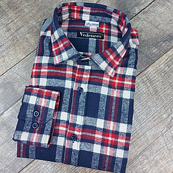 Чоловіча фланелева сорочка в червоно-синю клітинку