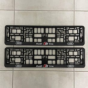 Рамки номерного знаку S-LINE AUDI (Ауді) комплект 2 штуки, фото 3