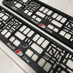 Рамки номерного знаку S-LINE AUDI (Ауді) комплект 2 штуки