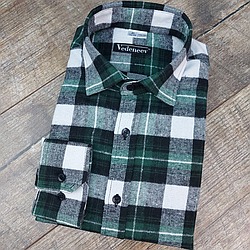 Чоловіча фланелева сорочка в біло-зелену клітинку