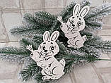 Кролик - символ 2023 року, прикраса на ялинку, фанера 12х9см, фото 3
