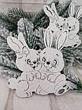 Кролик - символ 2023 року, прикраса на ялинку, фанера 12х9см, фото 6