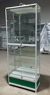 Торгова вітрина скляна з алюмінієвого профілю 800х350х2000 мм., Б/у
