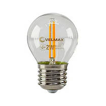 Світлодіодна лампа Velmax V-FILAMENT-G45 2W E27 2700K 21-41-30, фото 2