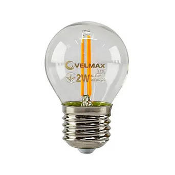 LED лампа Velmax V-FILAMENT-G45 2W E27 2700K 21-41-30, фото 2