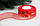 Органза   " Ялинки зі сніжинками  "  2,5 см  червона  рулон 22.5 метри, фото 2