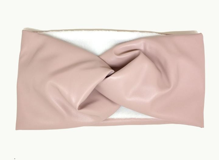 Пов'язка для волосся утеплена світло-рожева, фото 1