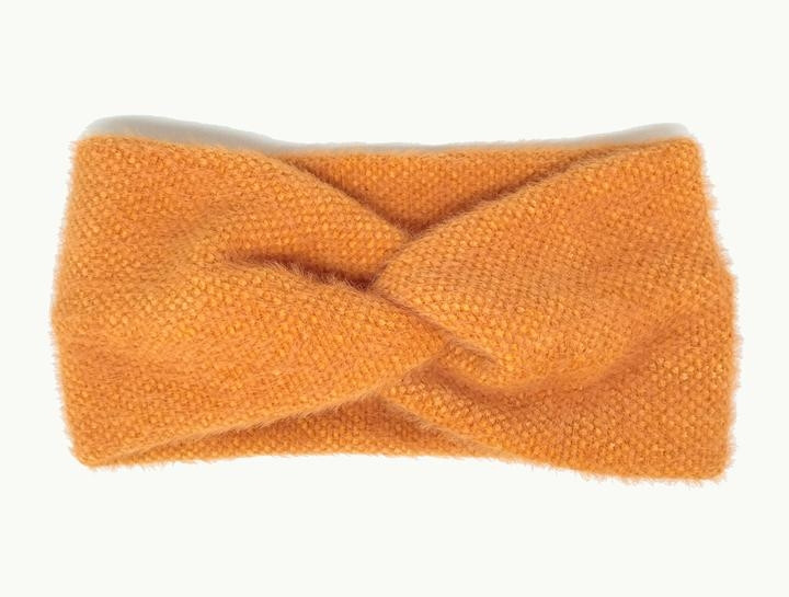 Пов'язка для волосся тепла ангорка жовтогаряча, фото 1
