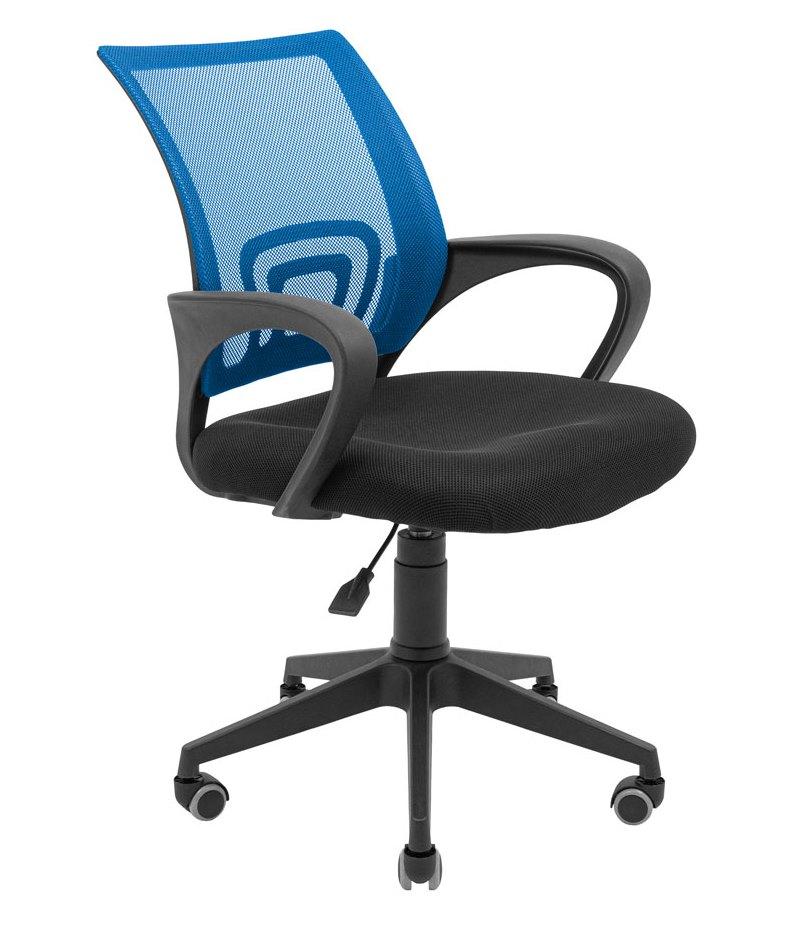 Крісло офісне комп'ютерне Спайдер Ю — Пластик/Піастра сидіння чорне спинка синя ТМ Richman, фото 1