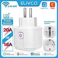 Розумна розетка Elivco Tuya Smart Wi-Fi Plug EU 16A/20A, SmartLife, Amazon Alexa, Google Home Google Assistant