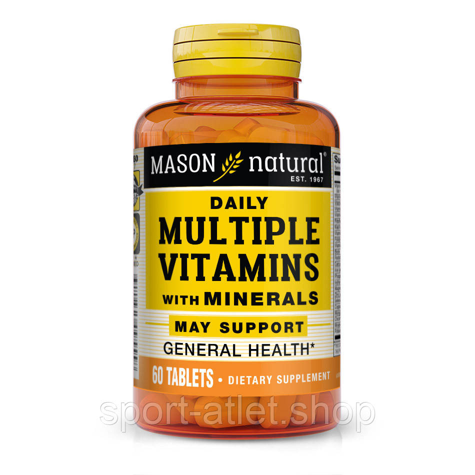Вітаміни та мінерали Mason Natural Daily Multiple Vitamins with Minerals, 60 таблеток
