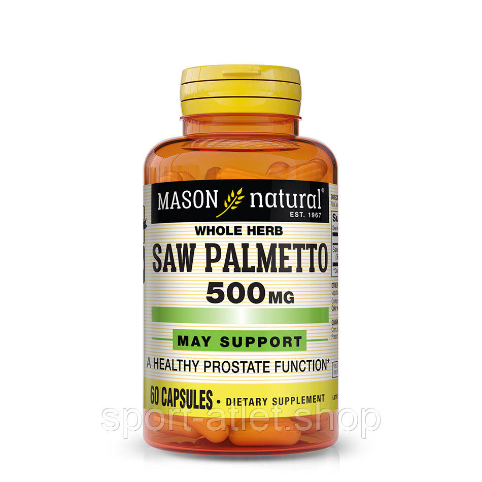 Натуральна добавка Mason Natural Saw Palmetto 500 mg, 60 капсул, фото 1