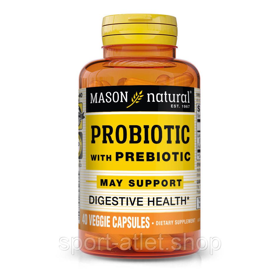 Пробіотики і пребіотики Mason Natural Probiotic with Prebiotic, 40 вегакапсул, фото 1