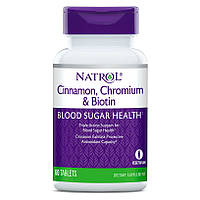 Натуральная добавка Natrol Cinnamon Chromium & Biotin, 60 таблеток