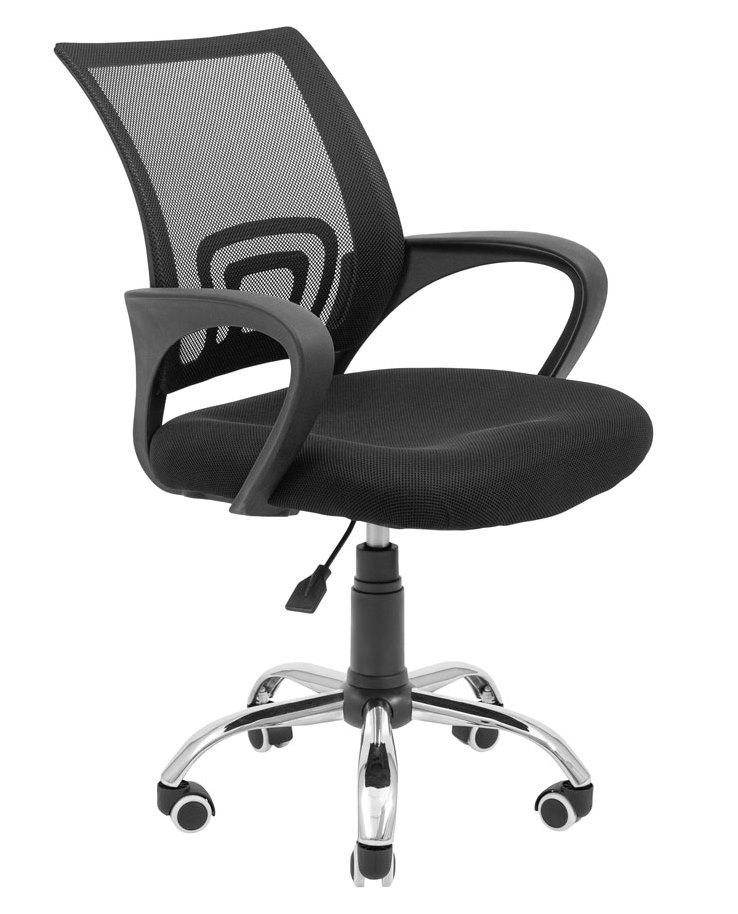 Крісло для співробітників офісу Спайдер Ю - Хром / Піастра Чорне, сітка чорна Richman, фото 1