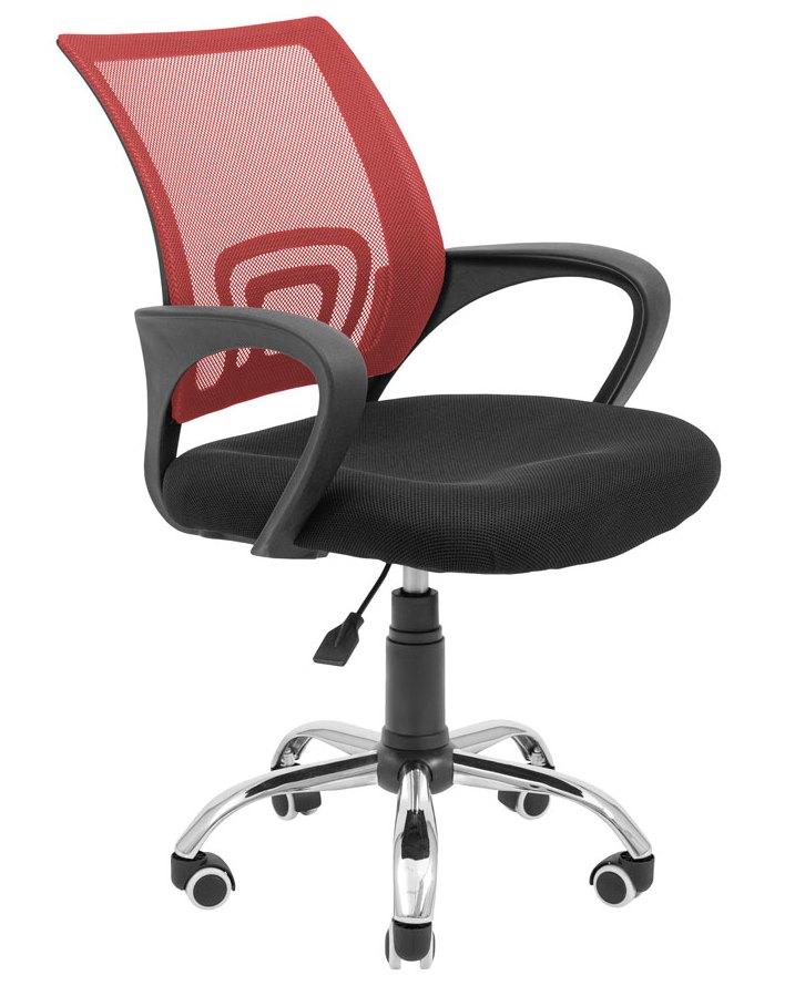 Крісло офісне комп'ютерне Спайдер Ю - Хром/Піастра сидіння чорне спинка червона ТМ Richman, фото 1