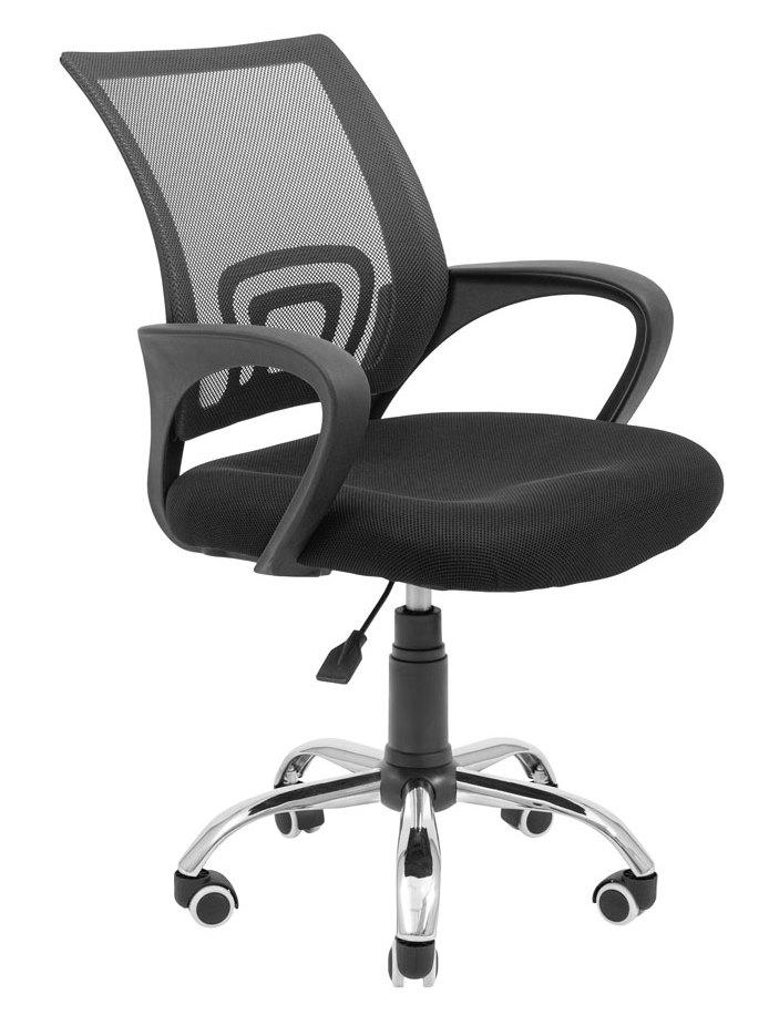 Крісло офісне комп'ютерне Спайдер Ю - Хром/Піастра сидіння чорне спинка сіра ТМ Richman, фото 1
