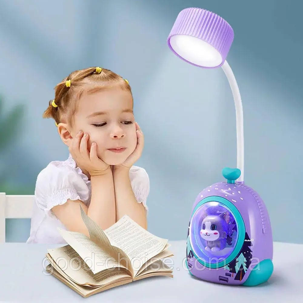 Настольный LED светильник ночник Любимый питомец, Фиолетовая / Лампа детская с фигурками - фото 3 - id-p1715019884