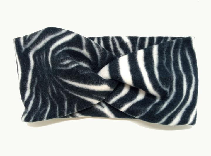 Пов'язка для волосся флісова зебра, фото 1