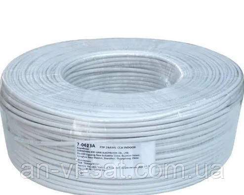 Кабель UTP Сat.5e KW-Link 4 пари (0,51 мм, CCA), діам.-5,3 мм, сірий, 305м/бухта